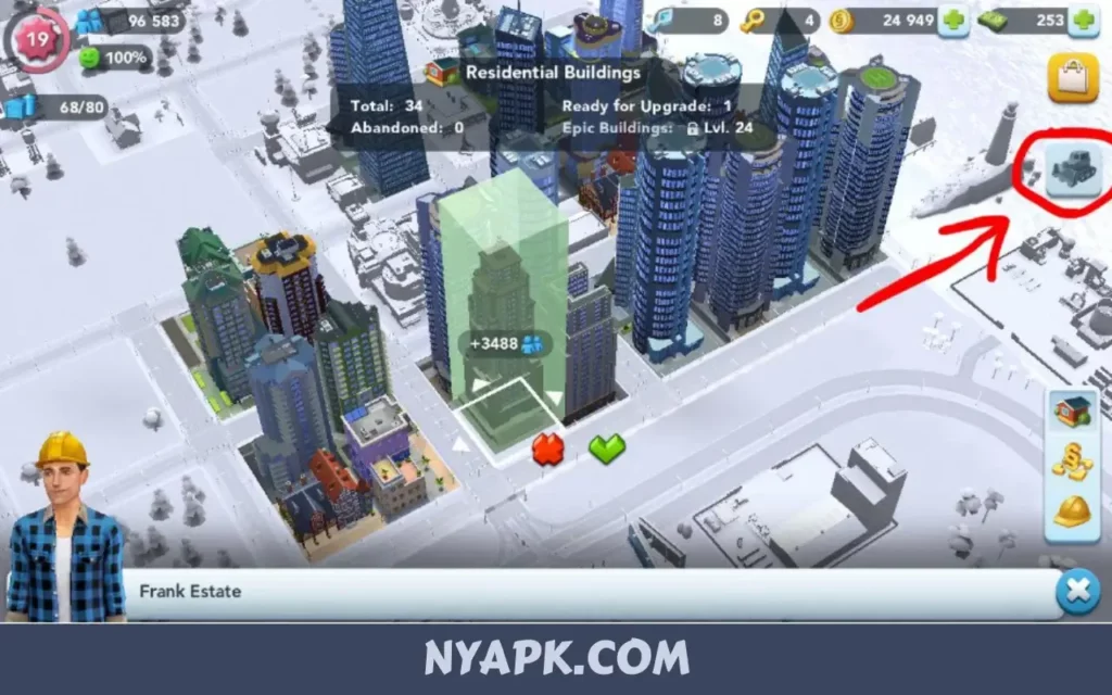How do you demolish buildings in Simcity Buildit