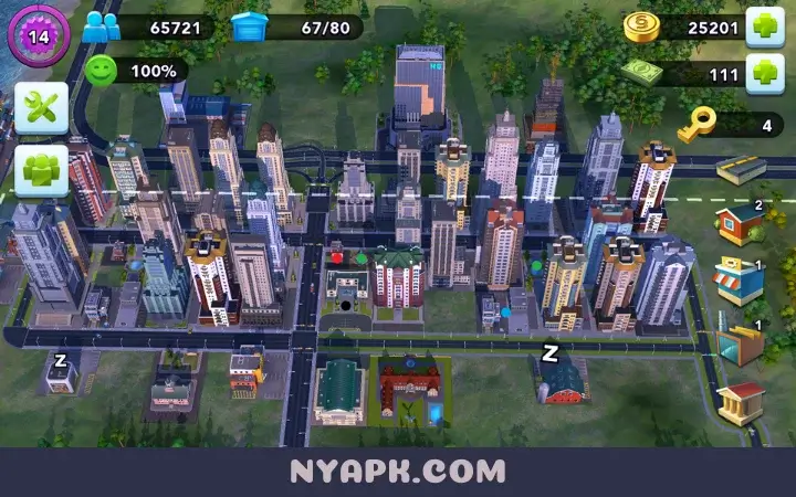 Skyscrapers in a Simcity Buildit Game